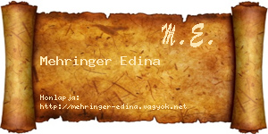 Mehringer Edina névjegykártya